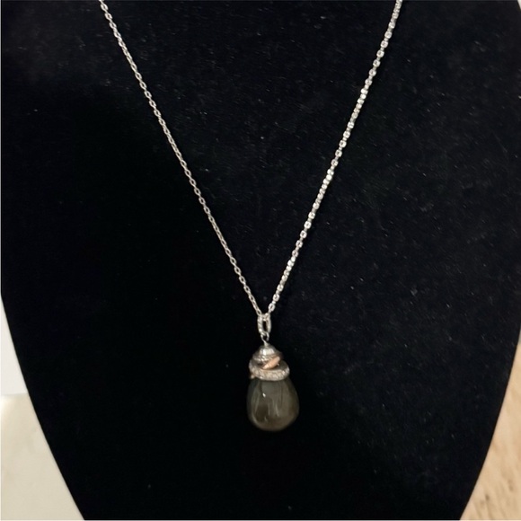 Brighton Jewelry - Brighton Silver and Jade Pendant Necklace
